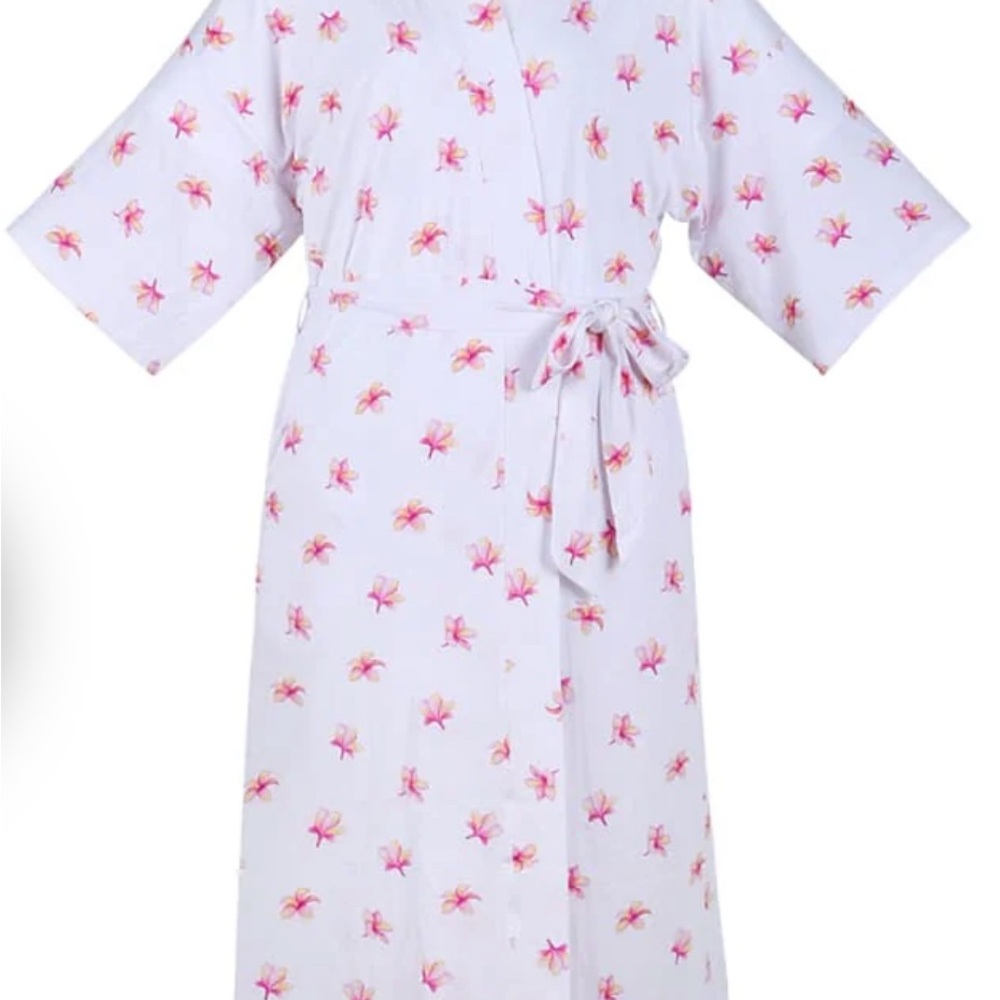 Coco Moon Hawai'i Robe Plumeria Bamboo Mama M/L 🌺